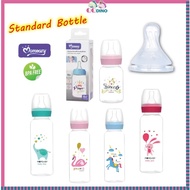 Momeasy Standard Feeding Bottle 4oz / 8oz Slim Neck Bottle Botol Susu Bayi BPA Free (4oz 8oz) puting