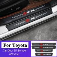 For Toyota Hilux Camry acv30 Altis 2005 City 2009  Carbon Fiber Sticker Black Car Door Sill Bumper P