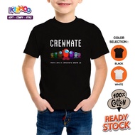 Among us tshirt kids crewmates together Baju Budak Kids Tshirt- 100% Cotton