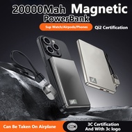 3 in 1Power Bank PD20W Wireless Powerbank 200000mAh Magnetic Holder Fast Charging Mini Power Bank