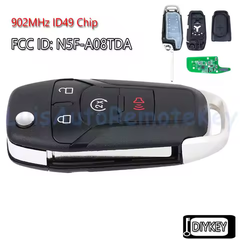 4 Buttons Flip Remote Car Key Fob 902MHz ID49 Chip for Ford F-150 F-250 F-350 2015 2016 2017 2018 20