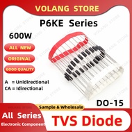【Free Returns】 20Pcs 600W DO-15 TVS Diode P6KE6.8A 6V8 P6KE7.5CA P6KE8.2A P6KE9.1A P6KE10CA 10V DIP