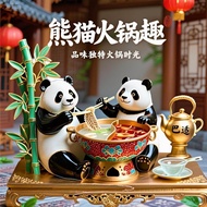 Panda Hot Pot Embossed Metal Chengdu Fridge Magnet 3D Tourist Architecture Creative Gift for Friends