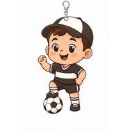 Cute soccer boy keychain