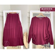 SETELAN JUMBO KNIT XXXL ONE SET ROK KARGO JUMBO LD 130 - LD 140 BIG SIZE BUSUI SET ROK KEKINIAN NYAM