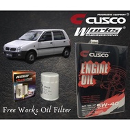 PERODUA KANCIL 1994-2000 CUSCO JAPAN FULLY SYNTHETIC ENGINE OIL 5W40 SN/CF ACEA FREE WORKS ENGINEERING OIL FILTER