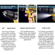 Keelat 12V/36VMesin Bor 2baterai cas Cordless Impact Drill Battery