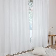 [144 Size] Lace Curtain [Slick Slick] WB8010 White (Approx. 39.4 inches (100 cm) Width x Approx. 72.