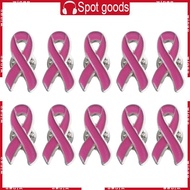 WIN Pack of 10pcs Pink Ribbon Lapel Pin Breast Cancers Research and Awareness Brooches Set Coat Shir