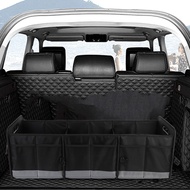henlai 95L Large Capacity Car Trunk Organizer Heavy Duty Collapsible  Multi Compartment Foldable Oxf