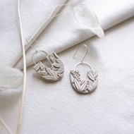 Lyra 原創設計 手工軟陶 花卉雕塑耳環 925純銀耳鈎耳環