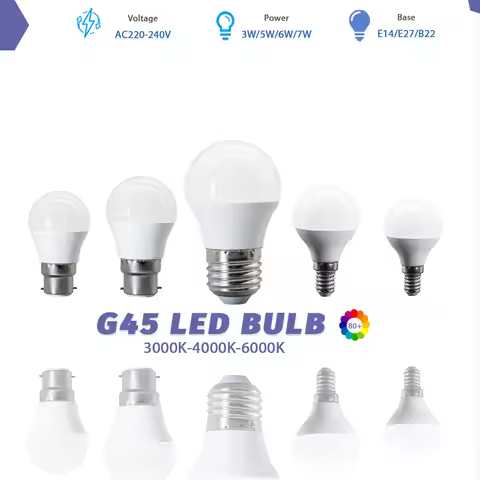 1-12Pack G45 E14 E27 B22 LED Bulb AC100V-240V Power 3W 5W 6W 7W 3000K 4000K 6000K Eco-Friendly Mini 