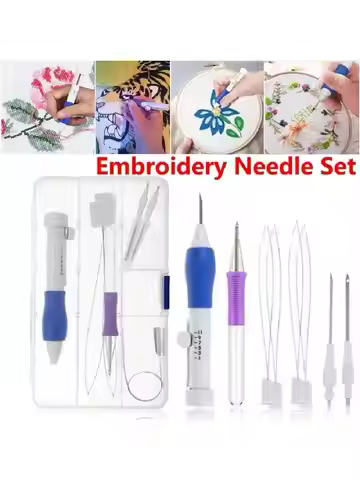 DIY Embroidery Punch Needle Kit Embroidery Pen Set Clothes Embroidery Knitting Sewing Needle Stitchi