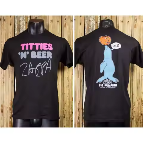 Vintage Frank Zappa Titties 'N' Beer Concert T Shirt 1988 Black