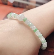 冰種翡翠算盤珠手珠手鍊 | 天然緬甸玉A貨翡翠 | 送禮