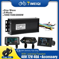 Ebike 3 Mode SineWave Controller 48V 72V 40A with Learning Function UKS6 UKC1 LCD Color Display 1000