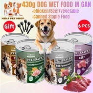 6pcs Canned Staple Dog Food Dog Wet Food Pet Canned Food High Nutrition Dog Treats Puppy Food