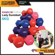 Hexagonal Lady Dumbbell Iron 5KG [Random] Ladies Dumbbell Set Fitness GYM Equipment Exercise Home Woman Weight Lifting哑铃