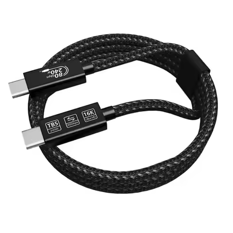 80Gbps Thunderbolt 5 Cable USB C USB4 Gen4 Type-C to C 240W Charge Cable 16K Compatible Thunderbolt 
