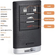 Penggantian Fob Kunci Pintar Keyecu 4 Butang untuk Chevrolet Corvette 2008-2013,ID FCC M3N5WY7777A ,