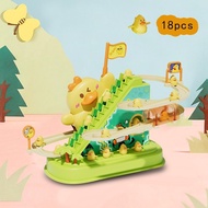[svzfjuv] Ducks Chasing Race Track Game Set Roller Coaster Toy Duck Toddlers Duck Slide Stairs Indoo