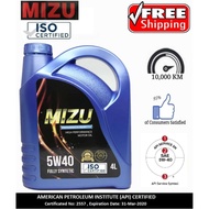 【MY seller】 ☉Mizu 5W-40 Fully Synthetic Lubricant Genuine Engine Oil - 4 litres✧