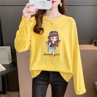 [TSHIRTWOMEN] Baju T Shirt Perempuan Lengan Panjang Plus Size Long Sleeve T-shirt Blouse Clothes summer Korean
