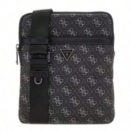 GUESS Logo Full-Print Adjustable Shoulder Strap Zipper Closure PU Polyurethane Crossbody Shoulder Ba