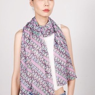 REESE麻將印花雪紡長圍巾 (紫)