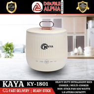 HEAVY DUTY RICE COOKER / INTELLIGENT MULTI-COOKER 3-IN-1 NON-STICK COATING 400 WATTS 1.8 LITER CAPACITY ICC APPROVED KAYA KY-1801