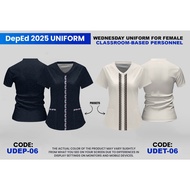 (Add pockets) women's Deped Uniforms Tuesday to Thursday Teachers Uniforms Casual Loose Teacher T-sh