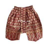 กางเกงโจงกระเบนเด็ก ผ้าพิมพ์ทอง กางเกงลายไทยเด็ก กางเกงชุดไทย สำหรับเด็ก 1-4 ขวบ