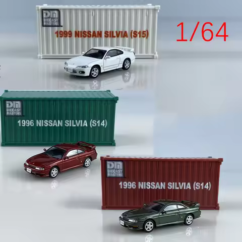 DM Container Diecast Master Nissan 1:64 Silvia S14 S15 Alloy Car Model Silvia Nissan Play Vehicles O