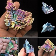 Natural Green Metal Stone Bismuth Ore Rough Pyramid Gift Beautiful Rainbow Bismuth Specimen Crystal 