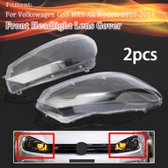 2X ไฟหน้ารถแบบใสฝาครอบเลนส์พลาสติกกันฝุ่นสำหรับ VW สำหรับ Volkswagen Golf 6 MK6 GTI R 2010-2014