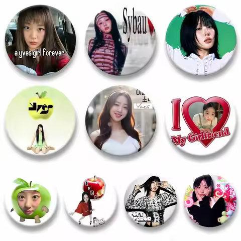 Pop YVES Yyxy LOONA Kawaii Brooch Funny Album Cover Button Pins Round Badge for Clothes Backpack Sho