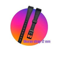 QQ 12mm black watch Strap Casio q&q watch Strap