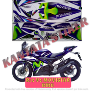 STIKER STRIPING LIS BODY VARIASI MOTOR YAMAHA R15 V2 MOVISTAR BIRU SEMI FULL BODY