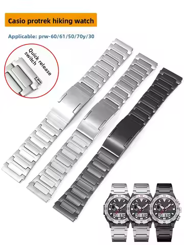 Stainless Steel Watch with Men's 23mm for Casio PROTREK Mountaineering Watch PRW-60/61/50/70Y/30