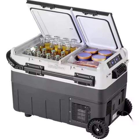 SucceBuy 40/50/58L Portable Car Refrigerator 12VoltCar Refrigerator Fridge Dual Zone Portable Freeze