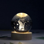 ไฟคริสตัน สุดโรแมนติกของขวัญ ลูกบอลคริสตัล ลูกแก้วหิมะ โคมไฟกลางคืน ไฟหัวเตียง โคมไฟตกแต่งห้องนอน ไฟวงกลม Snow globe เก็บปลายทางได้