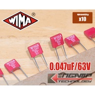 (10 Pieces) [F-CAP] 0.047uF/63V 47nF/63V WIMA MKS2 2.4x7.2 H6.4mm P=5mm