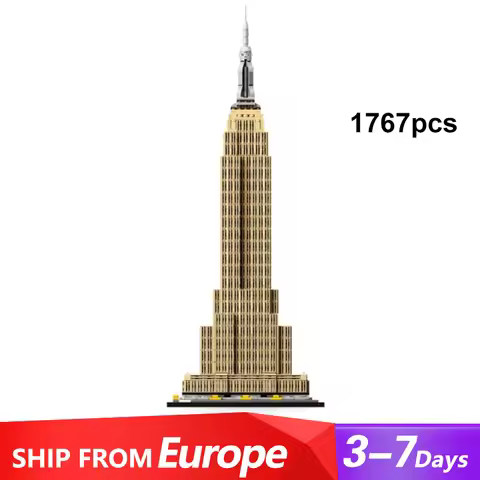 1767PCS MOC Empire State Building Building Blocks Famous Landmark Building Model Desktop Decoration 