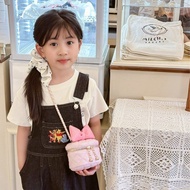 Girl Princess Style Small Bag Fashionable Bow Baby Cute Bucket Bag Trendy Children Fashion Cross-bod
