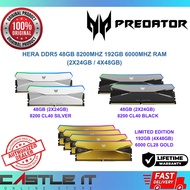 Acer Predator Hera DDR5 48GB 8200MHz 192GB 6000MHz RAM (2x24GB / 4x48GB) Hitam Perak Emas Gaming PC