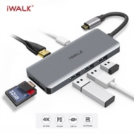 iWALK 7 in 1แบบ Type C Hub อุปกรณ์แปลงสัญญาณ สาย Type C แบบ 7 in 1 to HDMI+ USB 3.0 x 3Portและ PD Fa