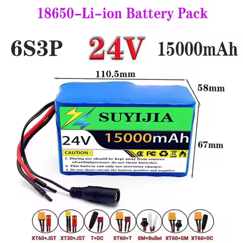 24V 15Ah 6S3P 18650 rechargeable lithium-ion battery 29.4V 15000mAh/lithium-ion battery + charger ba