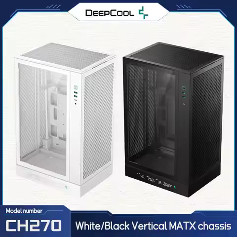 DEEPCOOL CH270 Digital Display Chassis Vertical MATX Structure Supports 360 Water Cooling ATX Power 