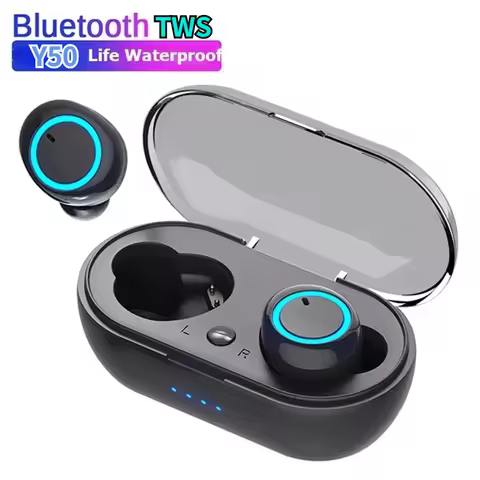 Y50 TWS Bluetooth Earphones Wireless Headset IPX7 Waterproof Deep Bass Earbuds True Wireless Stereo 