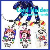 Crayon Shin Chan Chibi Maruko chan Card Holder With Lanyard Neck Strap Cute card holder lanyard Chibi Maruko-chan ezlink card holder women holders